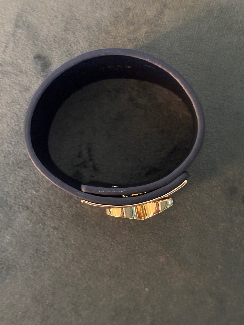 kate spade Black Leather Cuff with Gold Heart Spade Plate - Picture 5 of 8